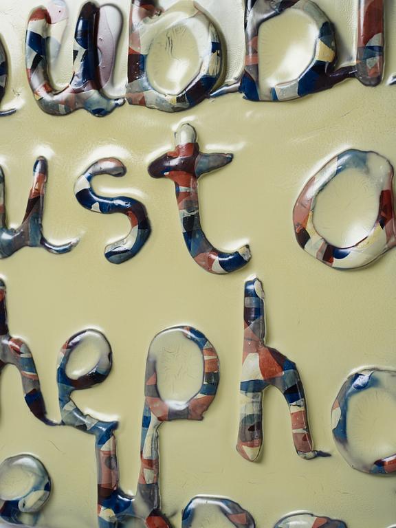 Maria Chevska, blandteknik med kaolin, signerad och daterad 2002 a tergo.