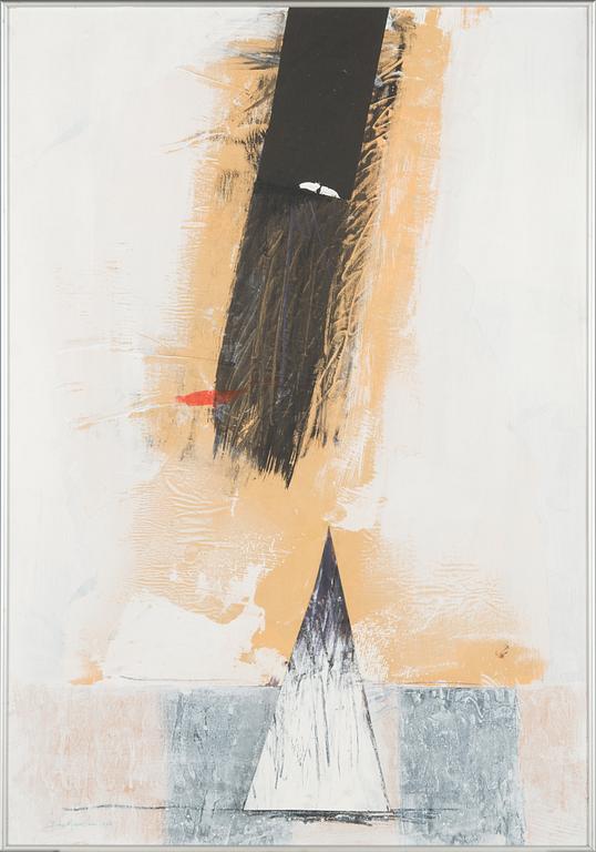 Juha Meuronen, collage, signerad och daterad 1986.