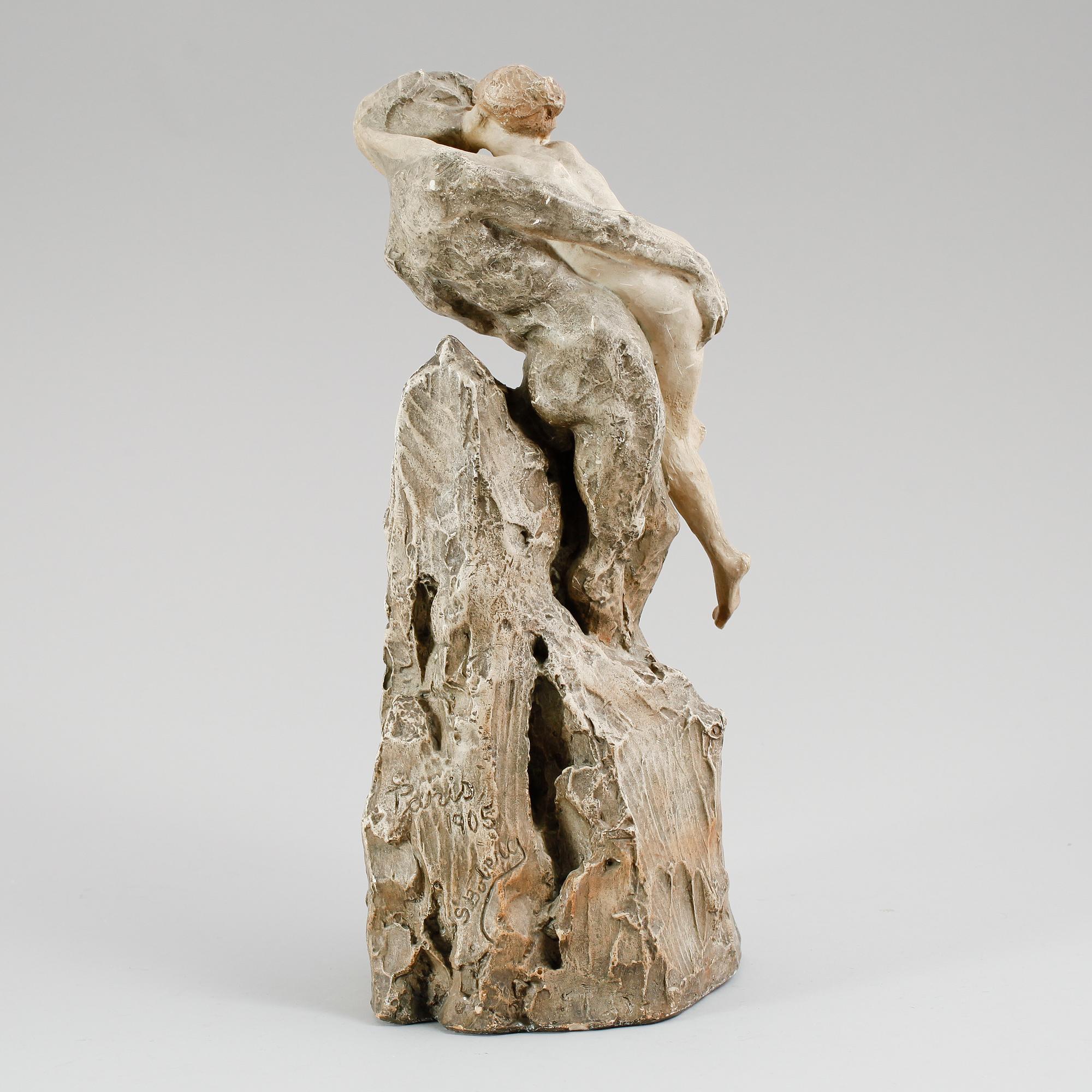 SVEN BOBERG, skulptur, gips, signerad Paris 1905.