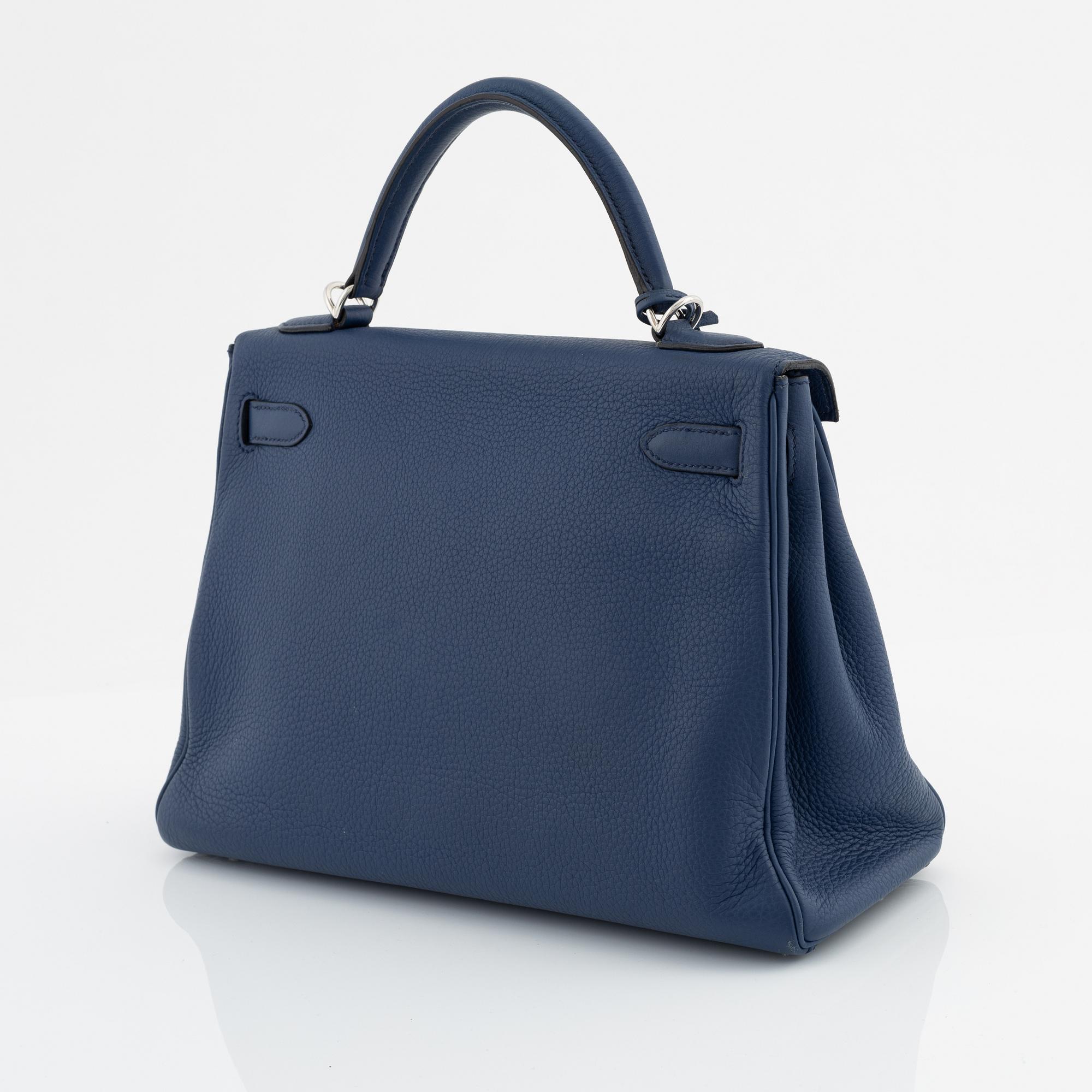 Hermès, a Navy blue Clemence 'Kelly 32', 2006.