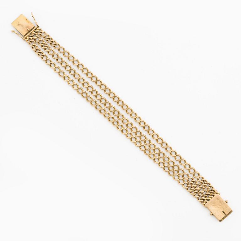 Bracelet, 18K gold, three-strand.