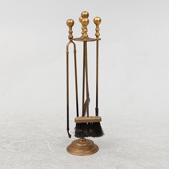 Brass fire utensils, early 20th Century.