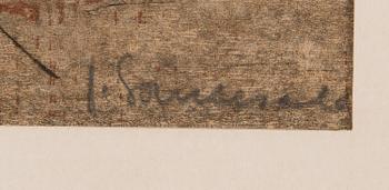 JAAKKO SOMERSALO, puupiirros, signeerattu ja päivätty 3/15.