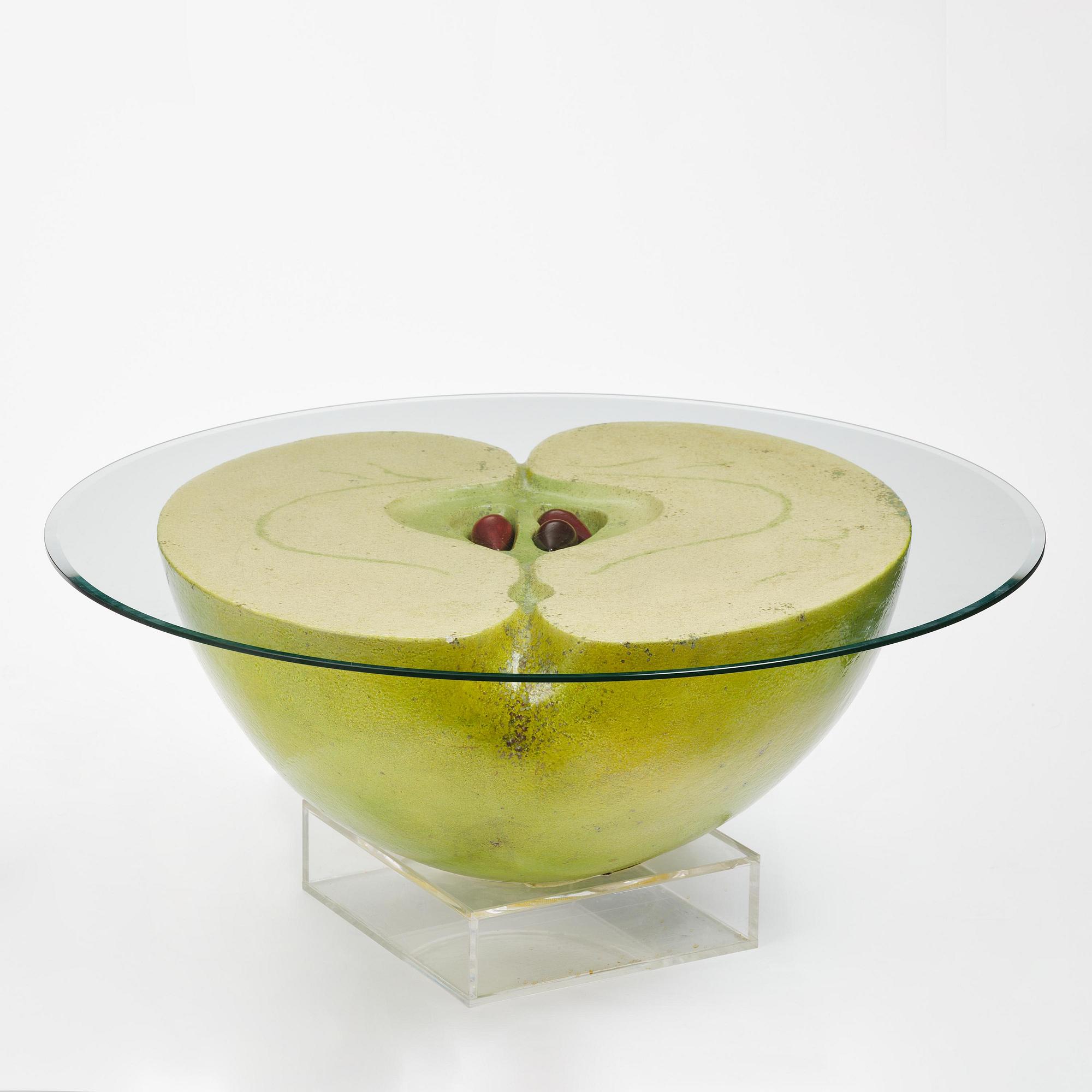 Hans Hedberg, a large faience sculpture of an apple, Biot, France.