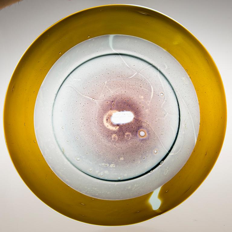 KAJ FRANCK, A 1960s glass 'Ring plate', signed Kaj Franck, Nuutajärvi Notsjö.