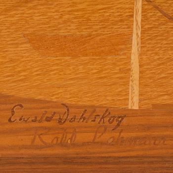 An Ewald Dahlskog marquetry relief, executed by Rolf Lehmann, Bodafors, Sweden 1930's.