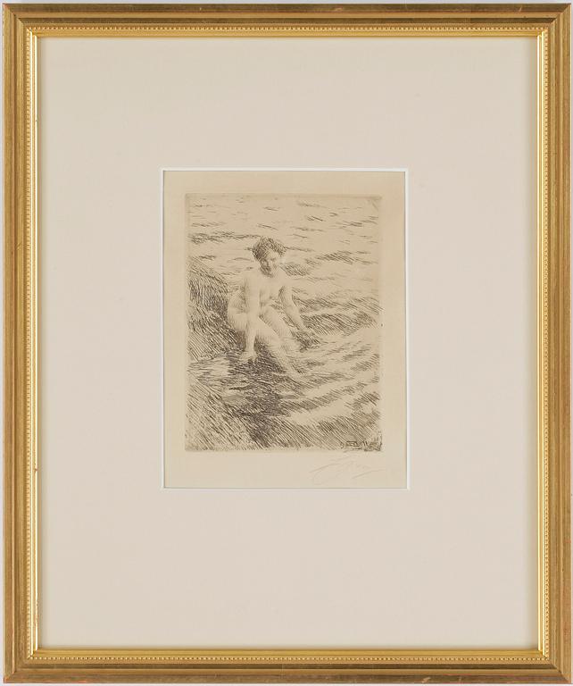 ANDERS ZORN, etsning, signerad, i plåten signerad o daterad 1911.