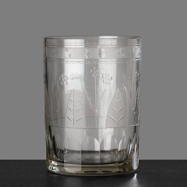 A set of 12 engraved glasses, 19th Century.