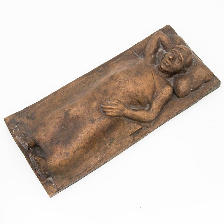 VEIKKO MYLLER, relief, bronze, signed and dated -73.