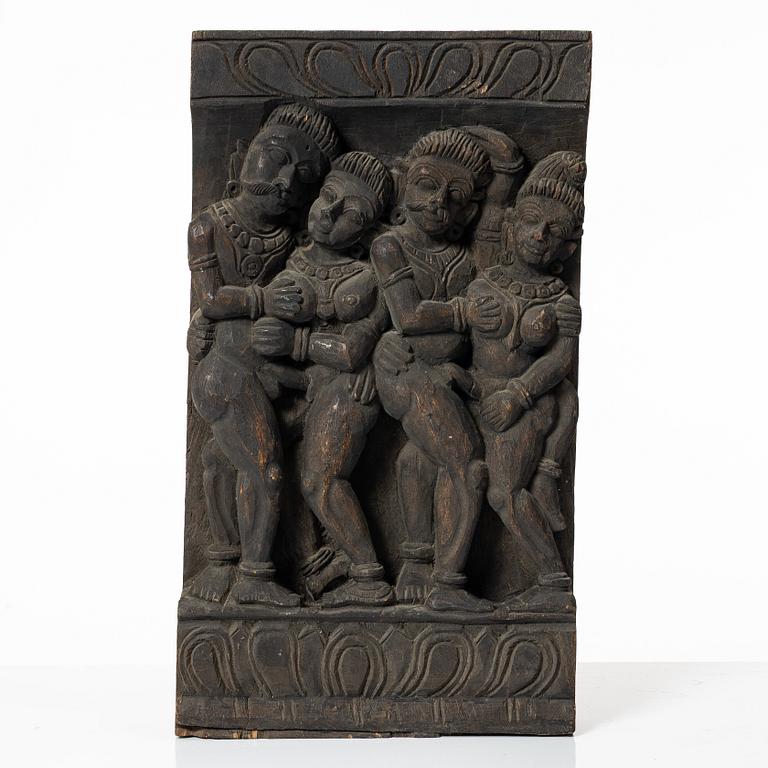 A Southeast Asian wooden panel, 20th century.
