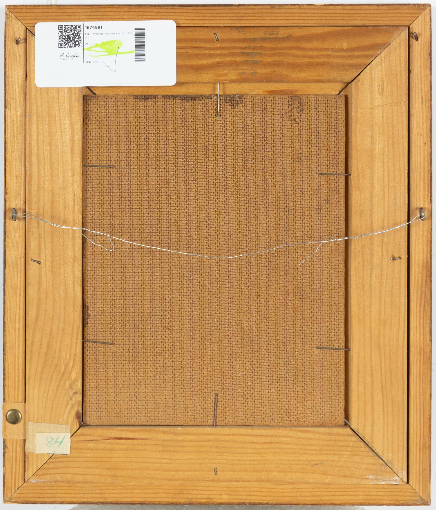 Erik Tryggelin, Porträtt i profil.