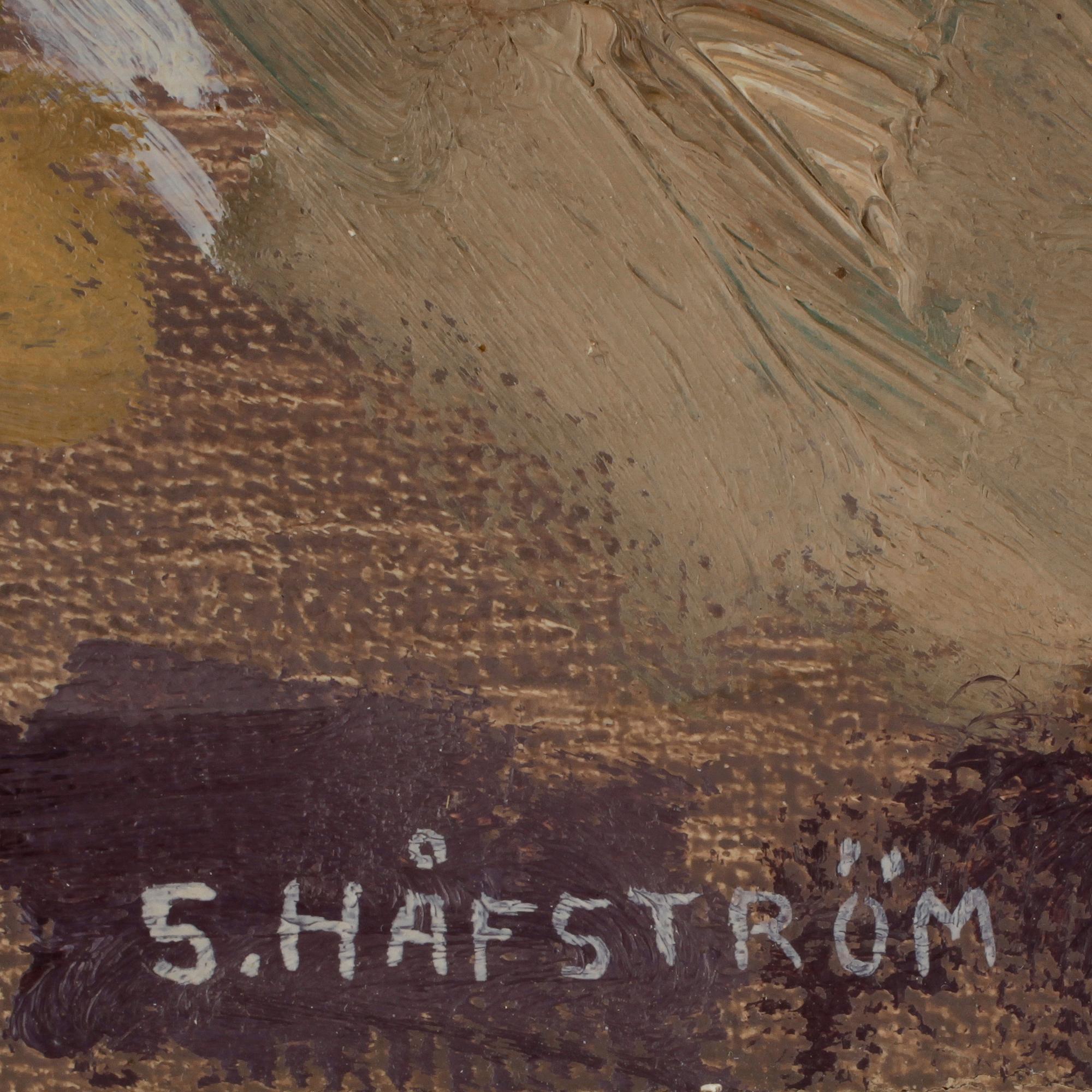 STINA HÅFSTRÖM, olja på pannå, sign.