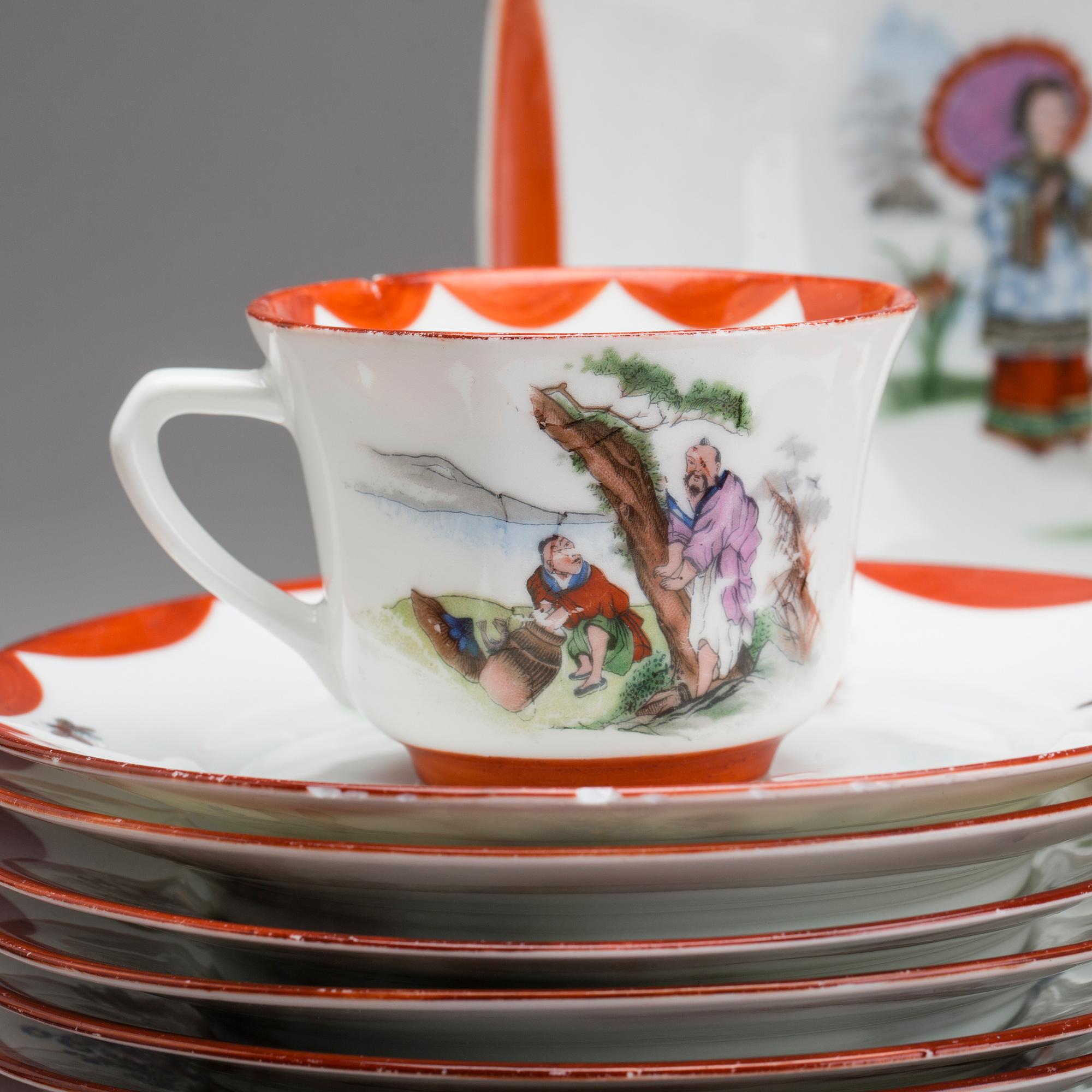 KAFFESERVIS, 21 delar, porslin ALP Lidköping.