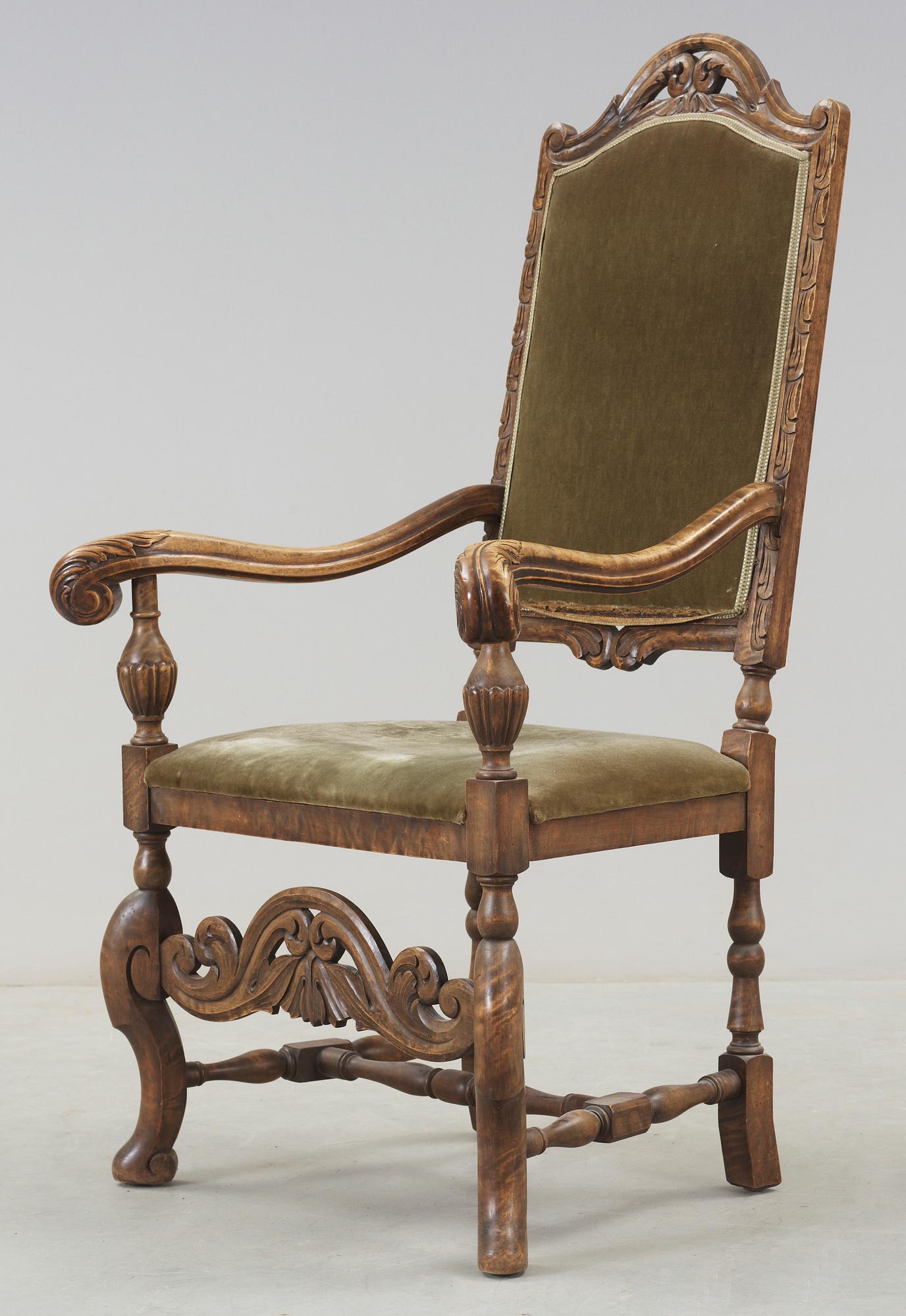KARMSTOL, barockstil. 1900-tal.