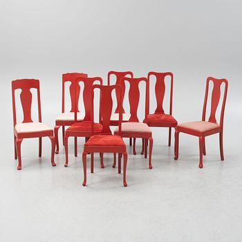 A set of eight similar Rococo style chairs, around the year 1900.