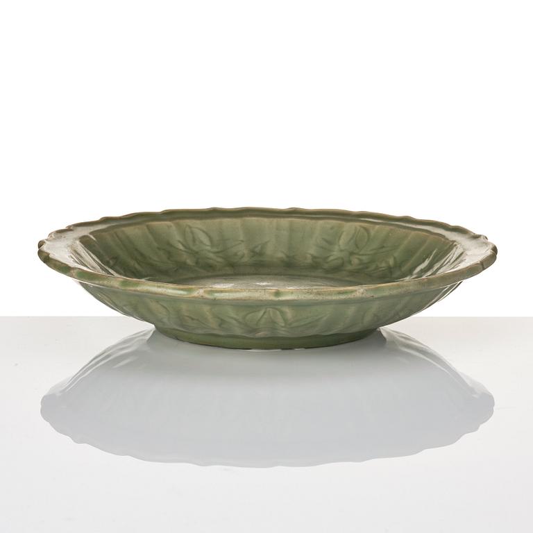 A celadon dish, Ming dynasty (1368-1644).