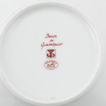 Hermès, nine-piece tea- and coffee porcelain service, 'Balcon du Guadalquivir', Paris France.