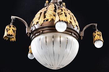 Chandelier / Ceiling lamp, Art Nouveau, early 20th century.
