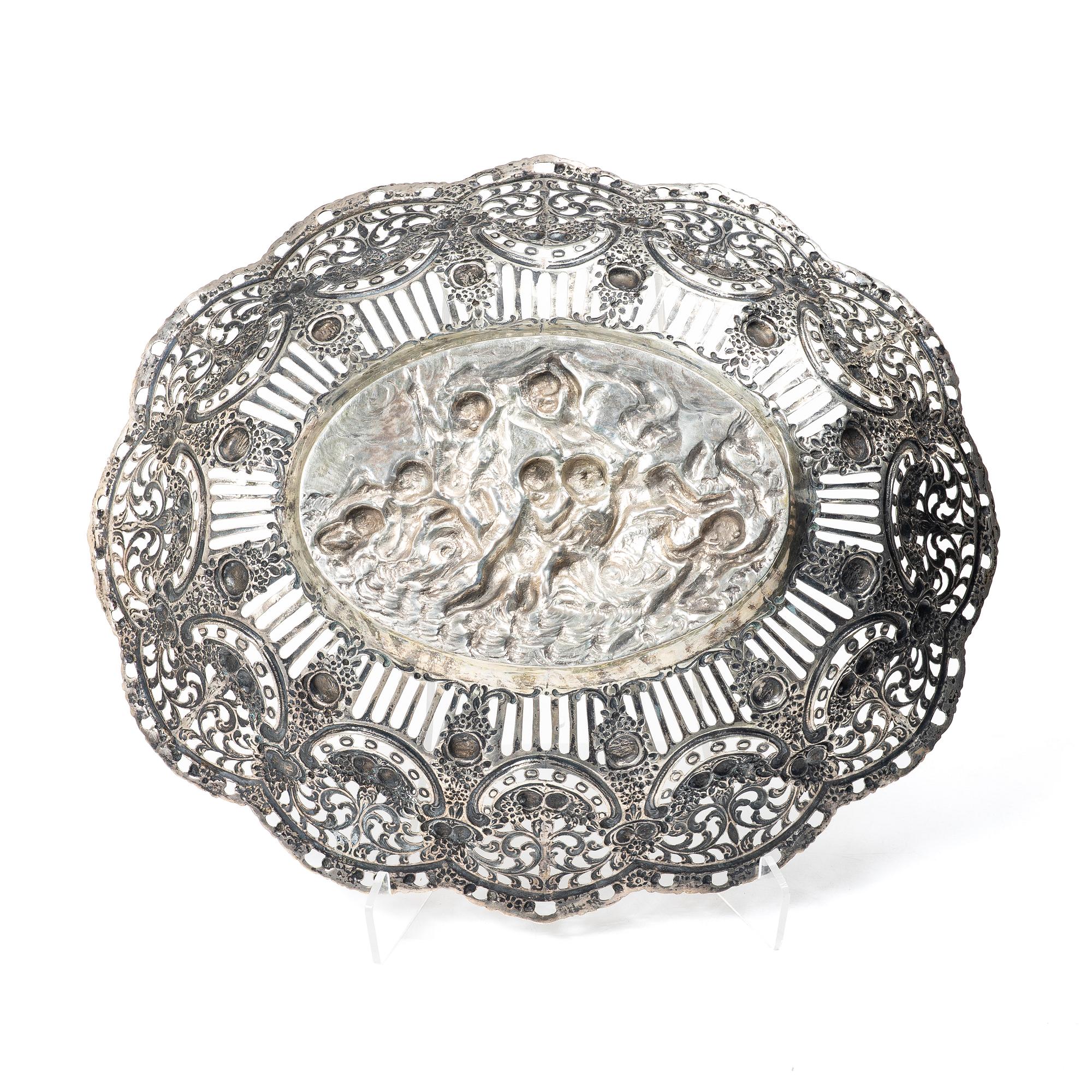 Praktfat, silver, historismus, Tyskland, tidigt 1900-tal.