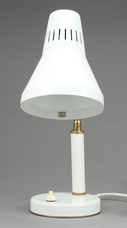 SKRIVBORDSLAMPA, 1960-tal, vitlackerad.