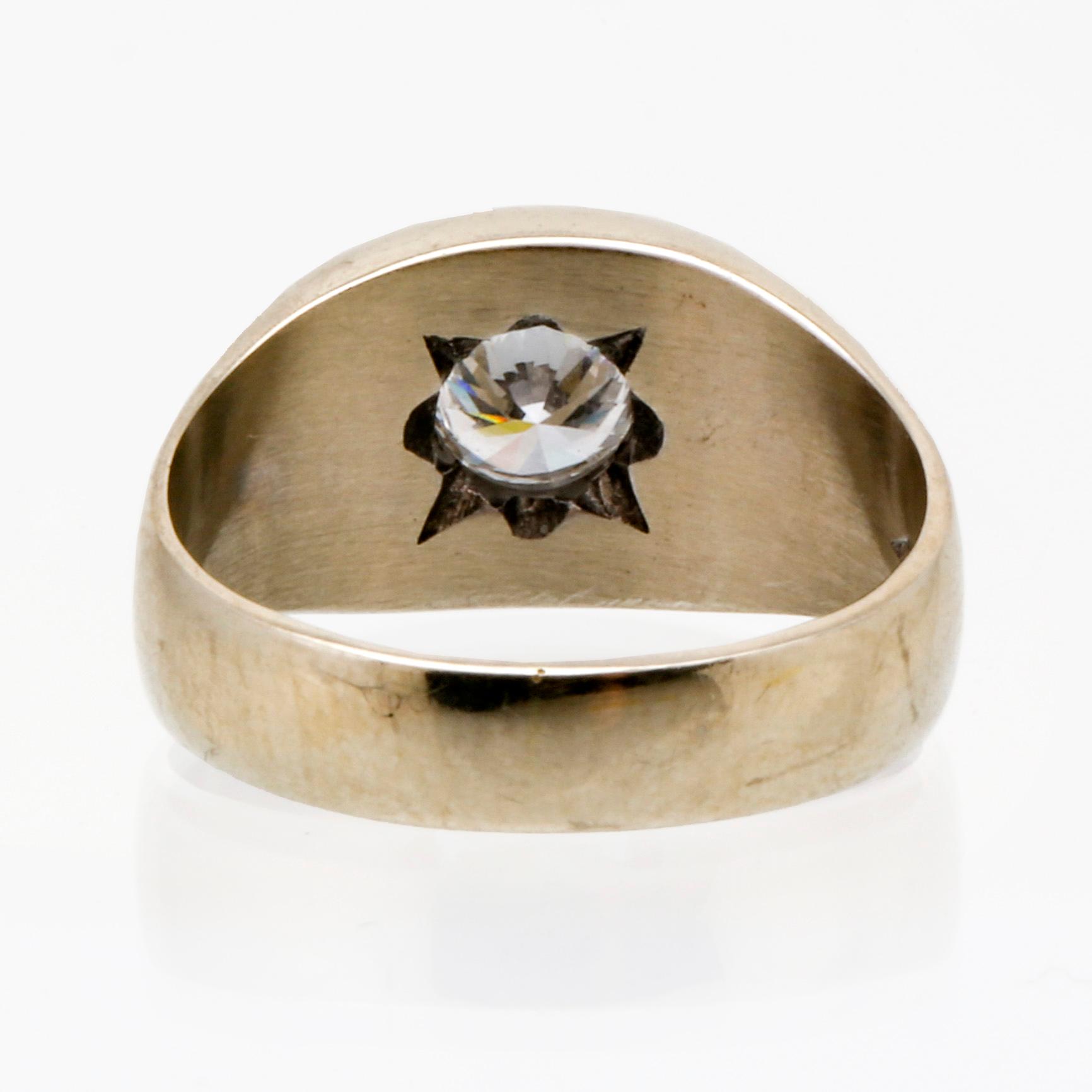 Ring 18K whitegold 1 brillian-cut diamond approx 0,50 ct,
approx G-H VS.