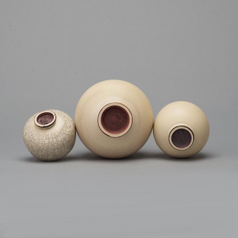 Berndt Friberg, Vaser, 3 st, Gustavsbergs studio 1972-77.
