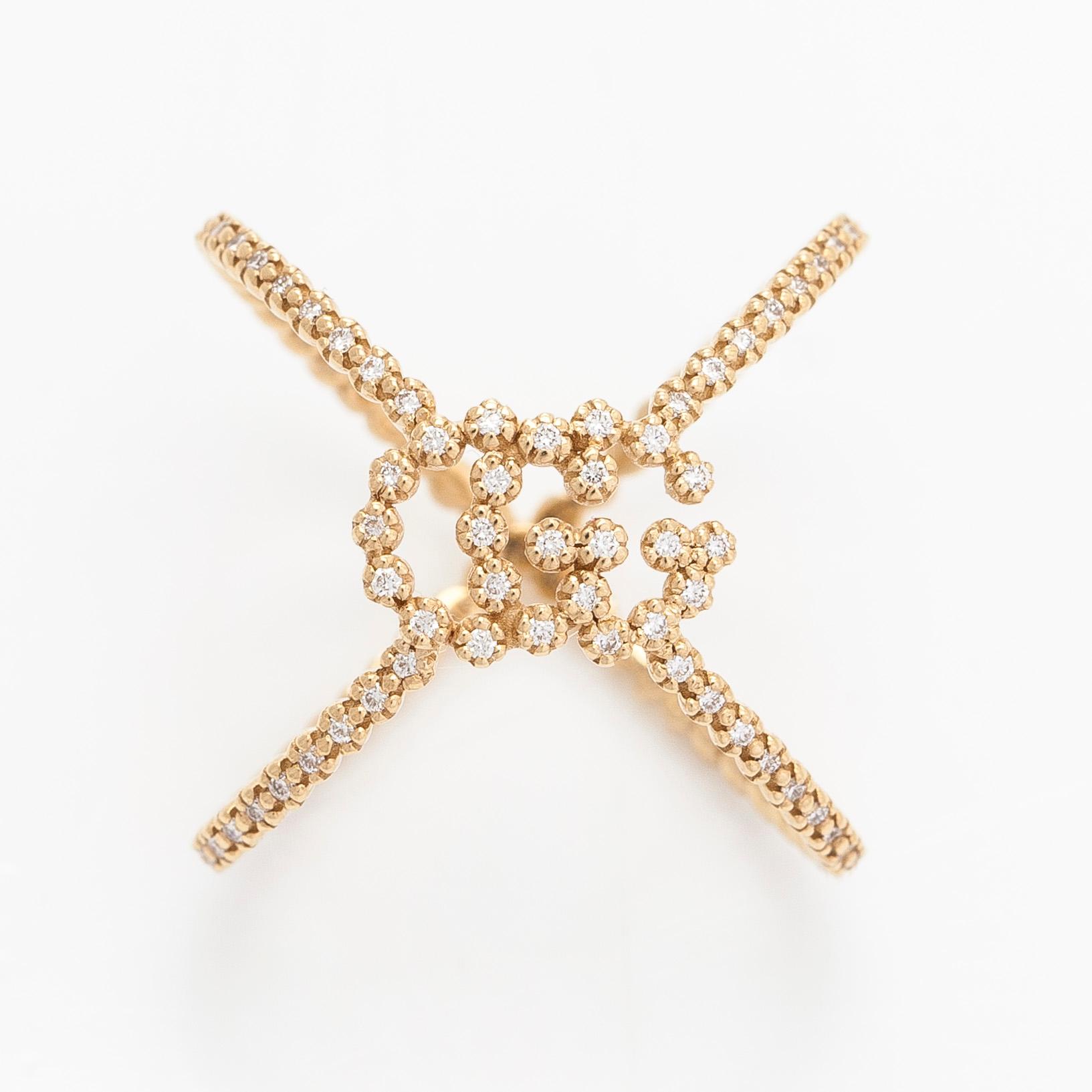Gucci, an 18K gold 'GG Running' ring with diamonds. - Bukowskis