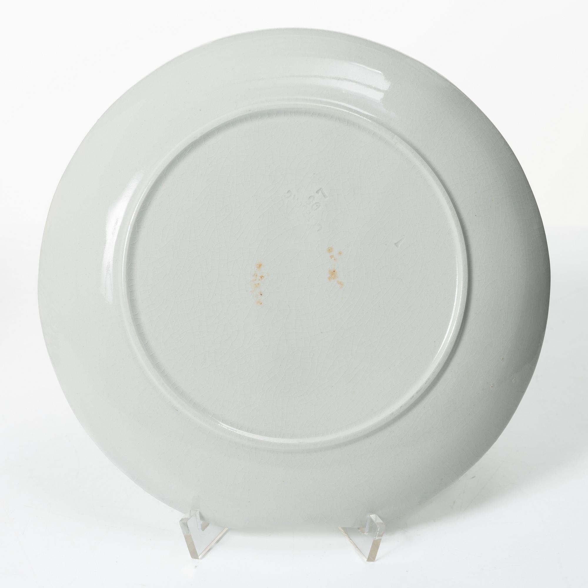 Twelve crayfish plates, Gothenburg, circa 1900.
