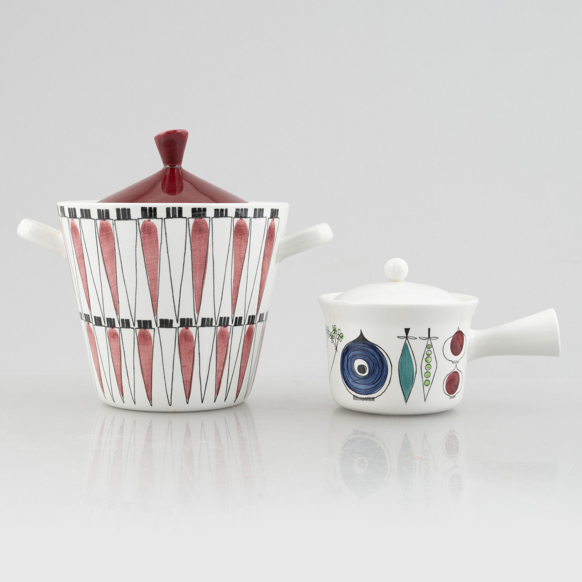 Marianne Westman, four pieces of "Picknick" flintware, Rörstrand, Sweden, 1950's/60's.