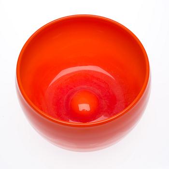 KAJ FRANCK, GLASS BOWL. Signed Kaj Franck Nuutajärvi Notsjö. 1970s.