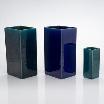 Heidi Blomstedt, three 1960s vases for Kupittaan Savi.