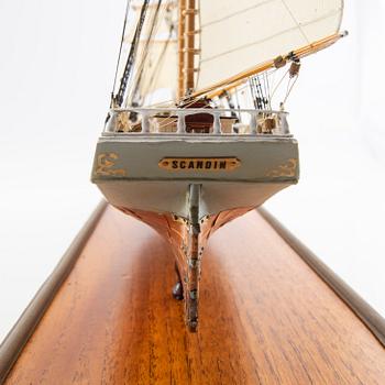 Fartygsmodell "Scandin", byggd av Sten Bergwall.