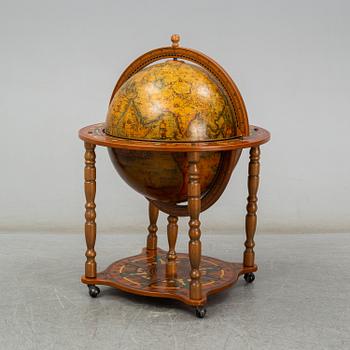 A globe drinks cabinet, late 20th Century.