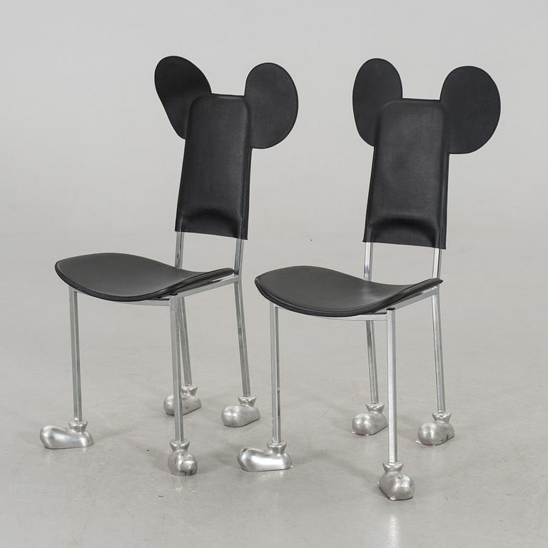 JAVIER MARISCAL, a pair of Garriris chairs, later part of the 20th cventury.