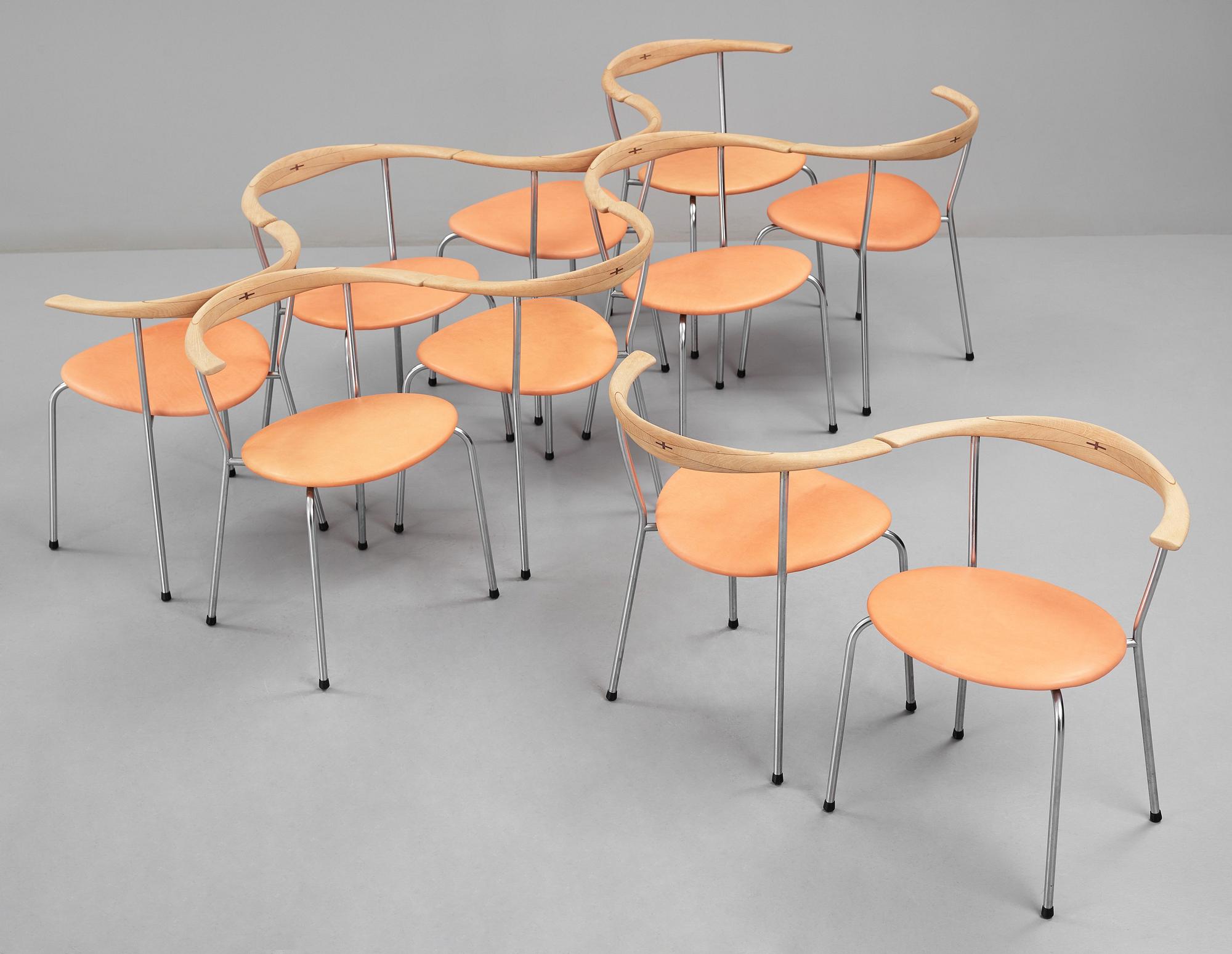Hans J. Wegner, stolar, 10 st "JH-701", Johannes Hansen, Danmark.