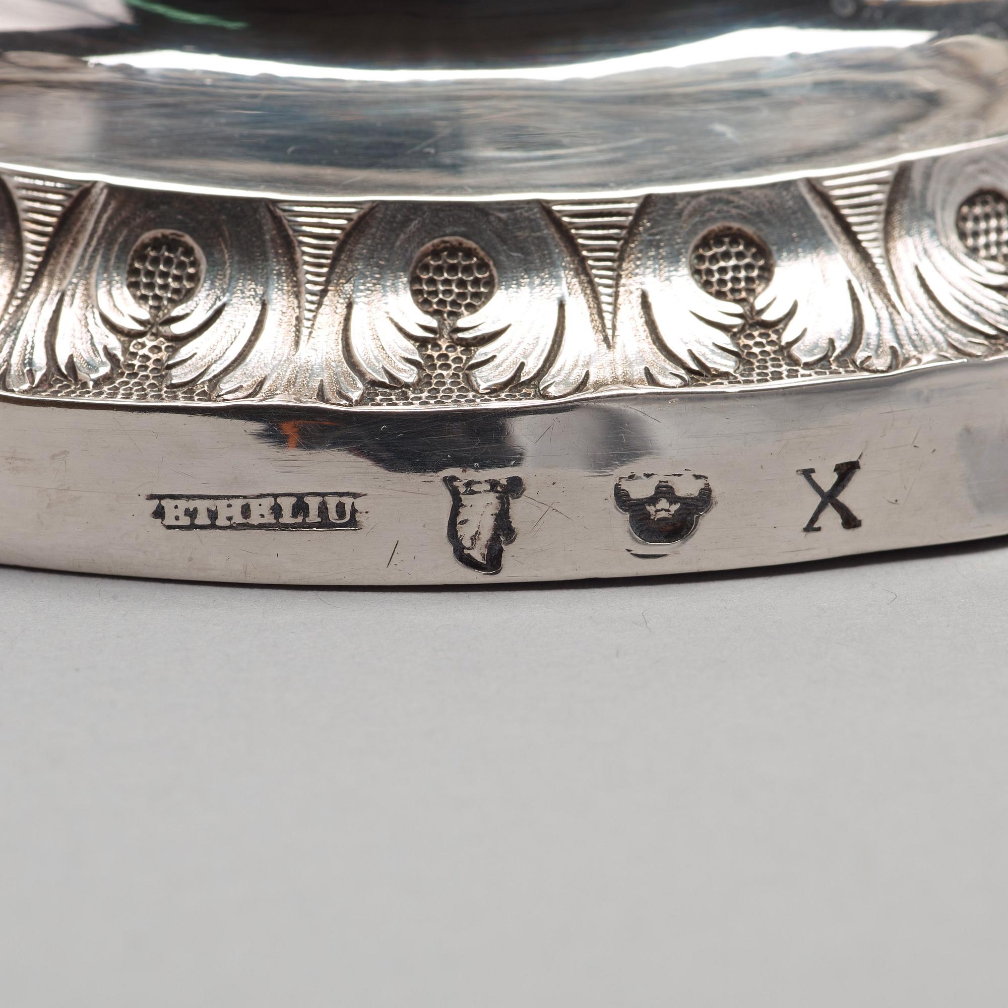 A pair of 18th century silver candlesticks, mark of Pehr Zethelius, Stockholm 1780.