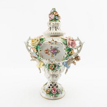 Potpourri urns 2 pcs Louis XV style Sitzendorf Germany first half of the 20th century porcelain.