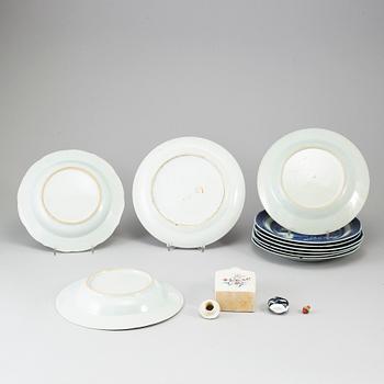 TALLRIKAR, 10 st, TEDOSA, Qingdynastin, 1700/1800-tal.