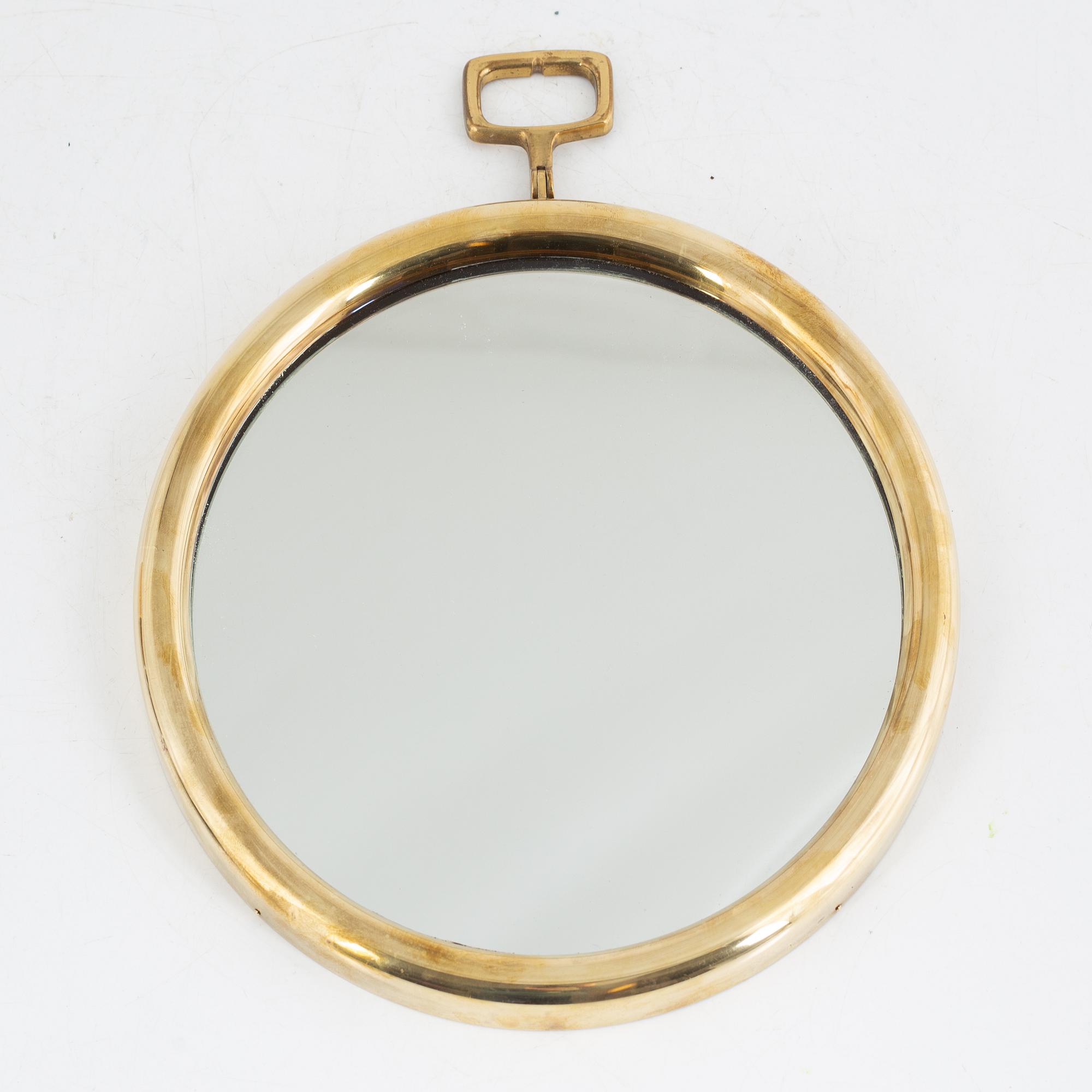 Estrid Ericson or Josef Frank, mirror, brass, model "H2672", Svenskt Tenn, 1950-60s.