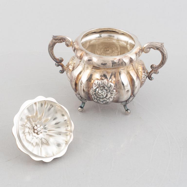 An Austrian silver coffee pot, tea pot, cream jug and sugar bowl, Vienna 1826.