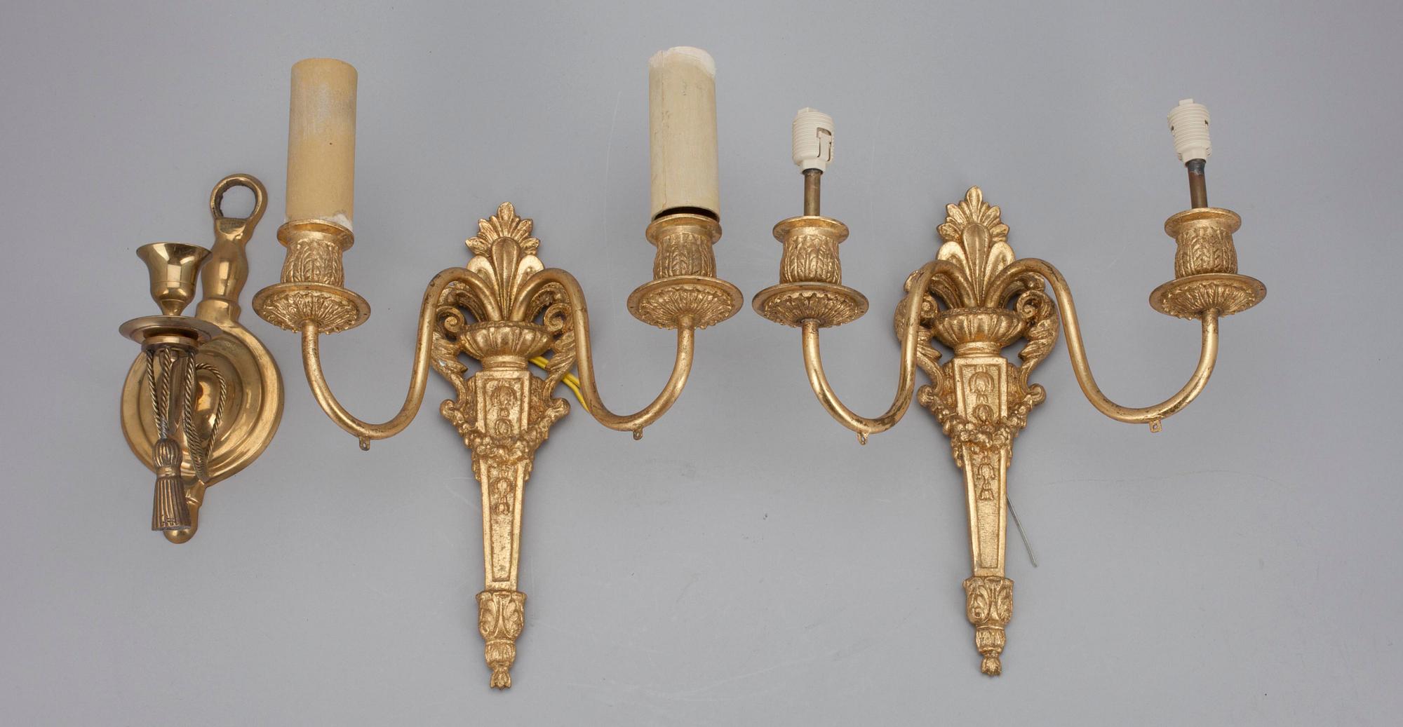 LJUSSTAKAR, mässing, bl.a. Skultuna (1800-tal), samt LAMPETTER, metall och mässing. 1900-tal.
