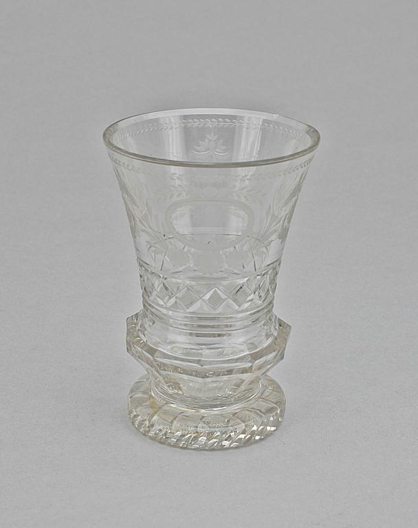 POKAL, glas, senempire, troligen Böhmen och 1800-talets mitt.