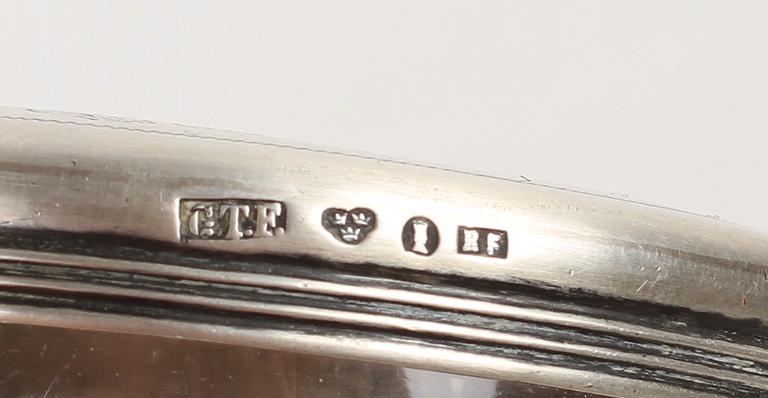 PARTI SILVER, 5 delar, bl a GAB och K Anderson, 1800-1900-tal.