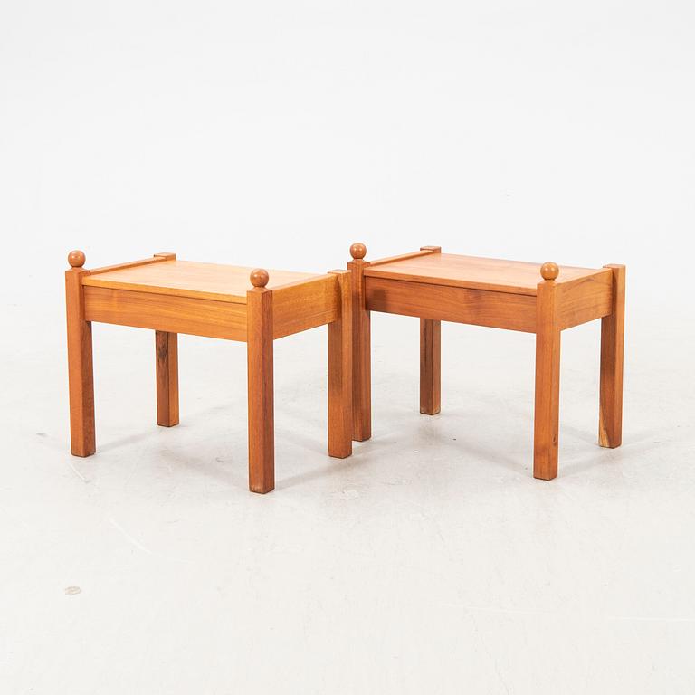 A pair of 1960s walnut bedside tables.