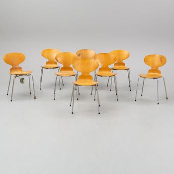 ARNE JACOBSEN, a set of 8 1960's 'Myran' chairs for Fritz Hansen.