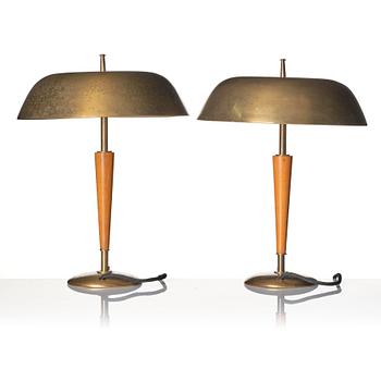 Bertil Brisborg, a pair of table lamps model "32027", Nordiska Kompaniet, Sweden 1940s-50s.