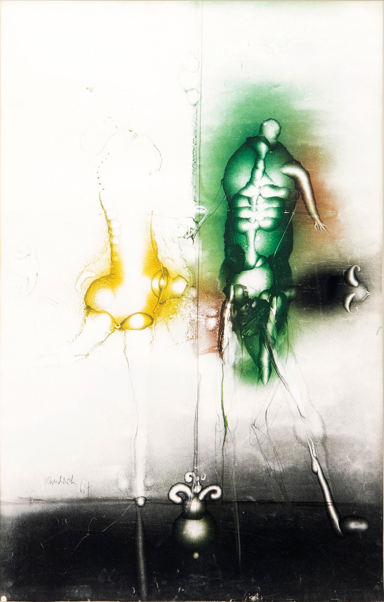 Paul Wunderlich, mixed media signed and datead 64.