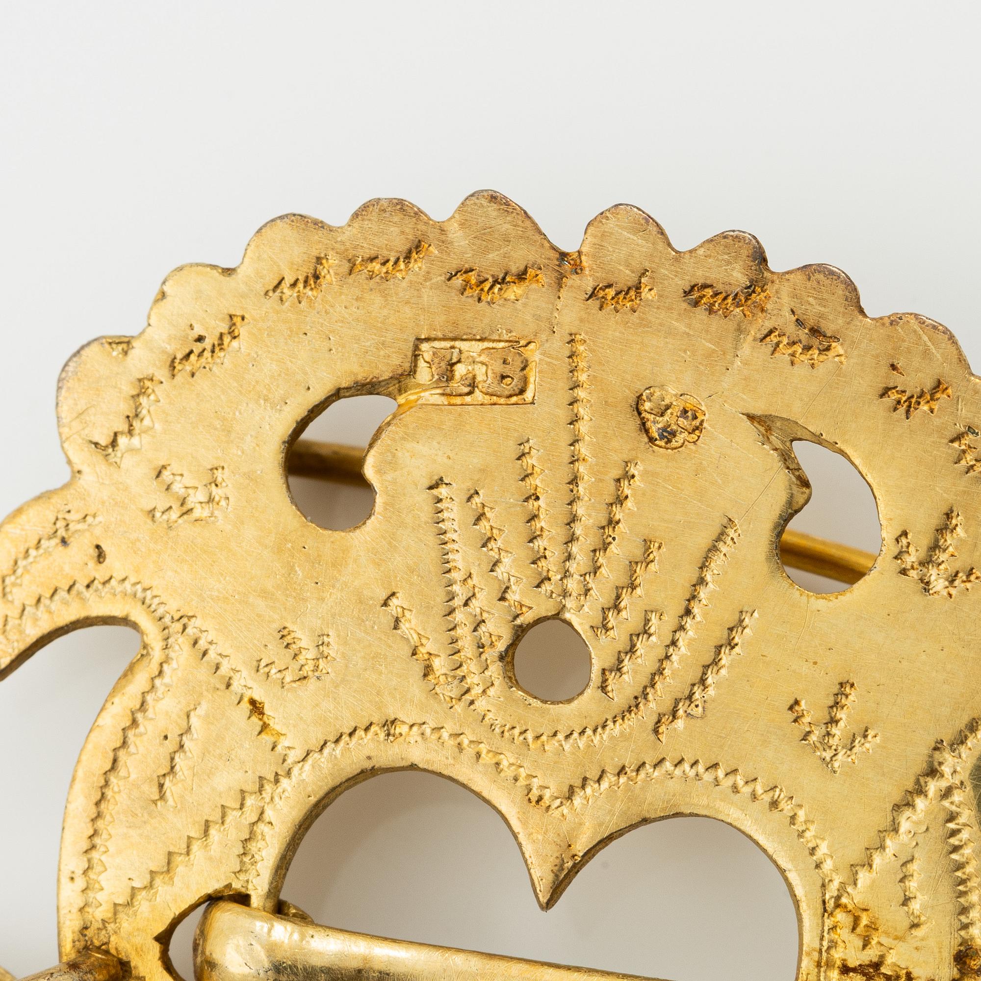 Costume jewellery, 3 pieces, gilded silver.
