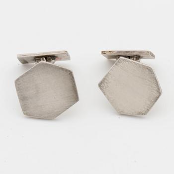 WIWEN NILSSON, manschettknappar, ett par, silver, Lund 1958,