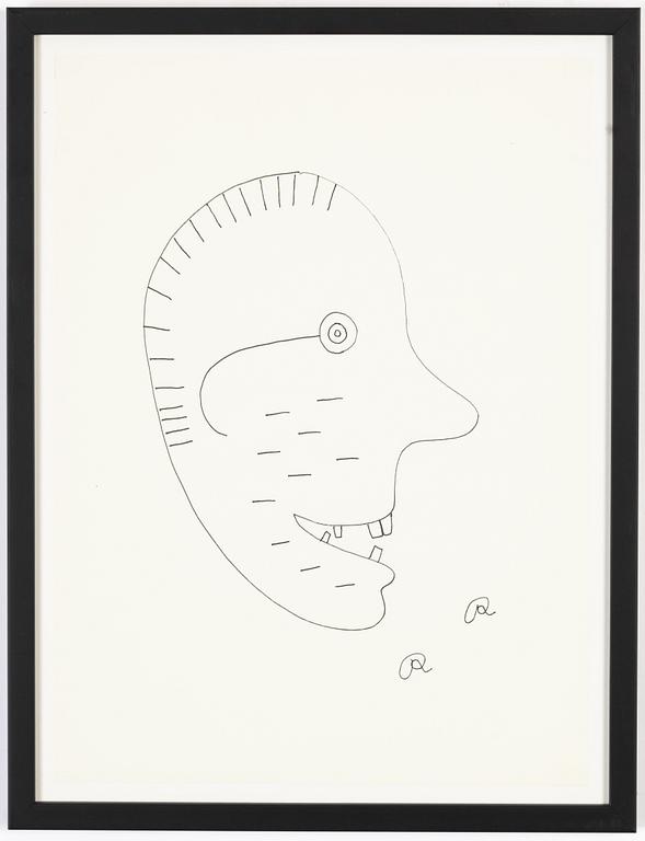 Roger Risberg, indian ink drawing, signed. Executed in 2008.
